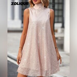 SHEIN | Sequin Keyhole Dress with Bow